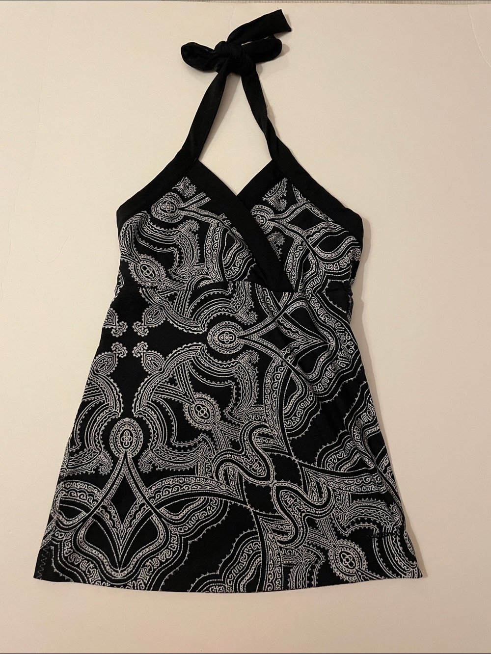 Patagonia Black and White Paisley Halter Top